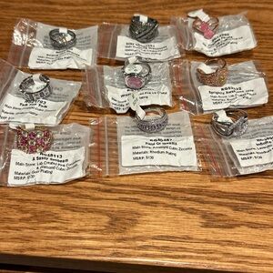 Bomb Party Lot: 8 necklaces, 4 earrings 9 rings